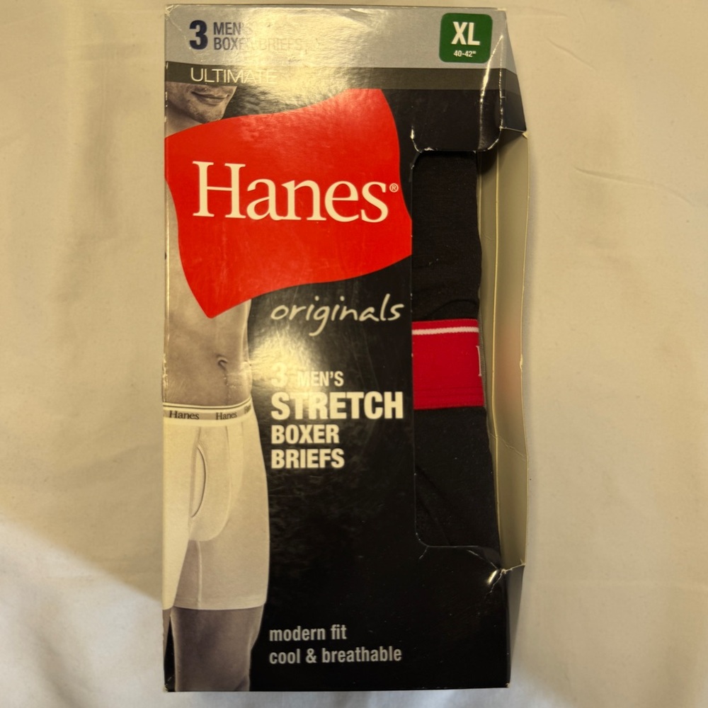 HANES Men's Stretch Boxer Briefs - 3 pk (XL)